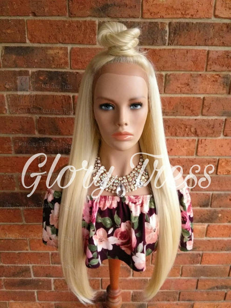 Lace Front Wig, Human Blend Wig, 613 Platinum Blonde Wig, Glory Tress, 13x4 Free Parting, Soft Swiss Lace, ON SALE //GLAMOROUS