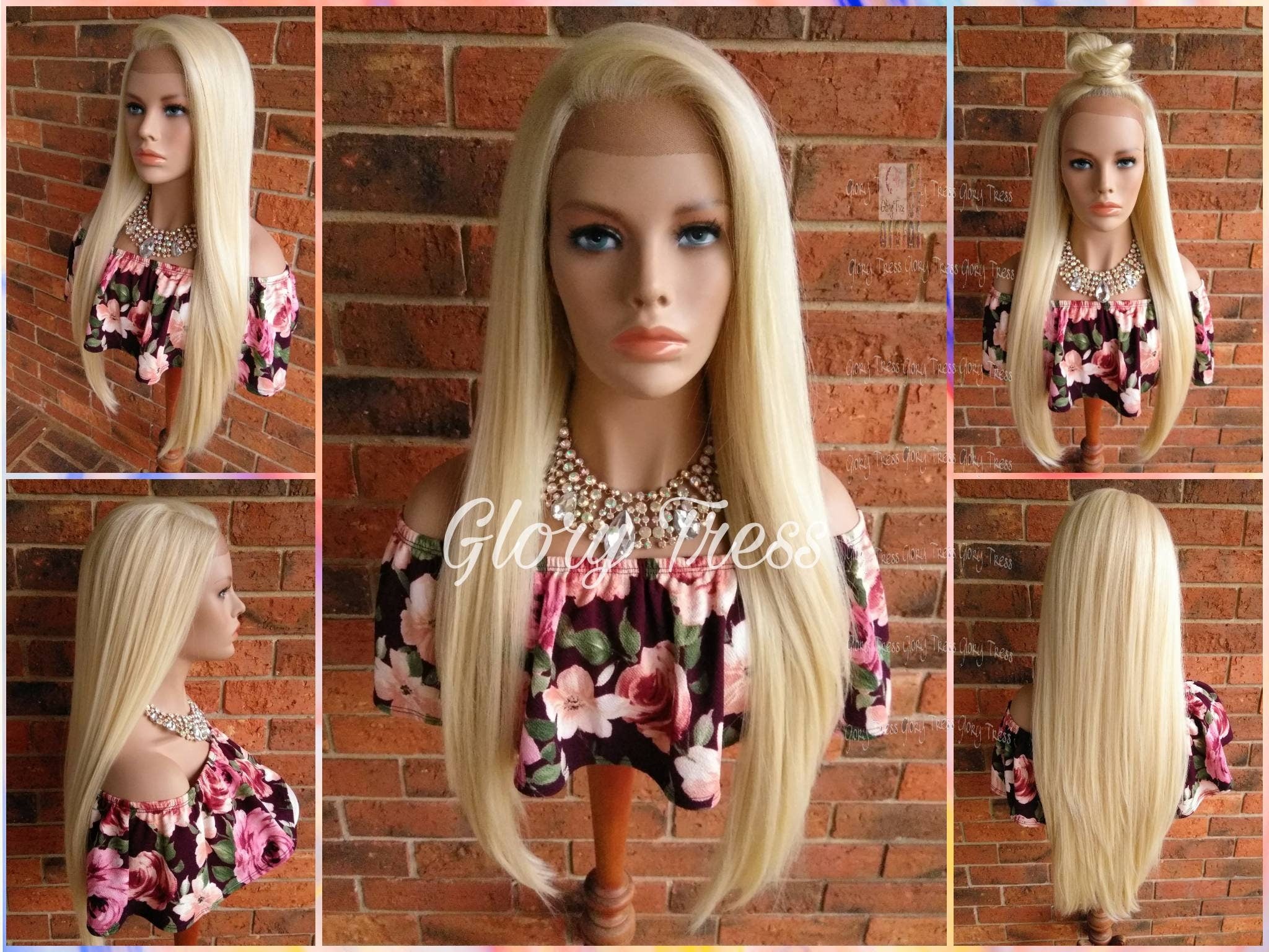 Lace Front Wig, Human Blend Wig, 613 Platinum Blonde Wig, Glory Tress, 13x4 Free Parting, Soft Swiss Lace, ON SALE //GLAMOROUS