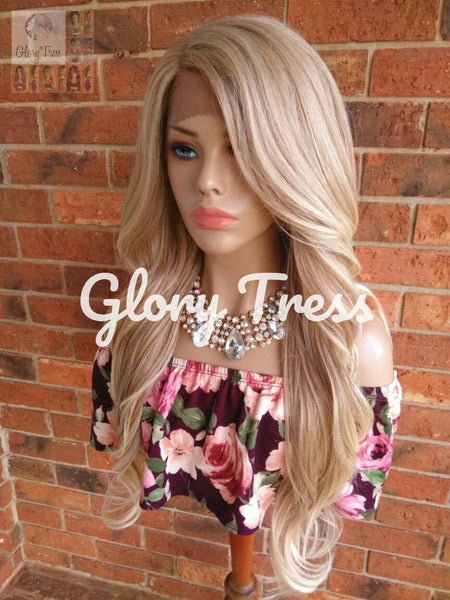 Lace Front Wig,  Wavy Lace Front Wig, Blonde Wig With Platinum Blonde Highlights, Layered Wig, Heat Safe, On Sale // RESPECT