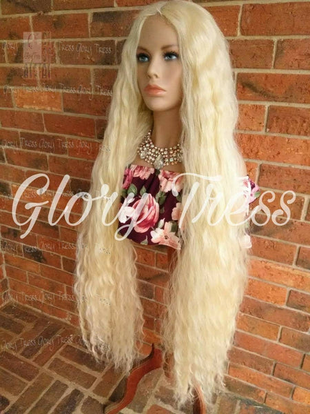 Extra Long Wavy Full Wig, 613 Blonde Wig, Lace Part Wig, Celebrity Inspired Wig //NILE
