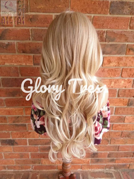 Lace Front Wig,  Wavy Lace Front Wig, Blonde Wig With Platinum Blonde Highlights, Layered Wig, Heat Safe, On Sale // RESPECT