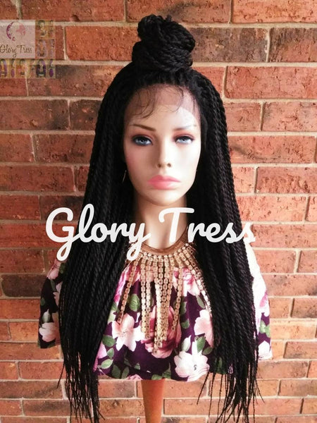 Senegalese Twists Braided Lace Front Wig, African American Wig, Hand-Braided Senegal Wig, 4x4 Free Parting, ON SALE // BELOVED3