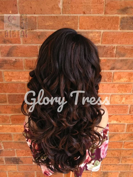 Long & Curly Lace Front Wig, Glory Tress, Black Bombshell Wig, On Sale // SALVATION