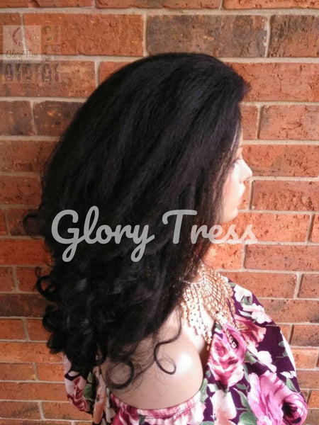 Kinky Curly Half Wig | Black Curly Wig, Natural Wig, Glory Tress, African American Wig, Natural Yaki Wig, Alopecia Chemo Wig / MARY