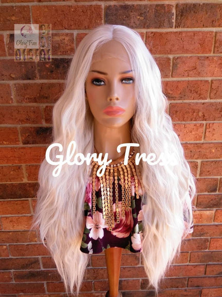White Platinum Blonde Lace Wig,  Long Wavy Wig, 60 White Blonde Wig,  Free Parting, Soft Swiss Lace, ON SALE // LOVE
