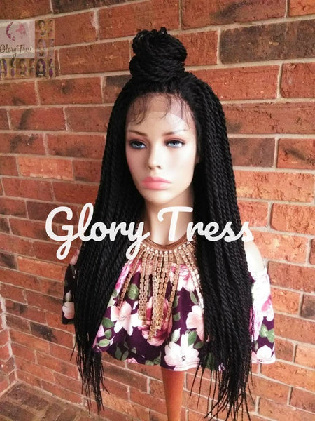 Senegalese Twists Braided Lace Front Wig, African American Wig, Hand-Braided Senegal Wig, 4x4 Free Parting, ON SALE // BELOVED3