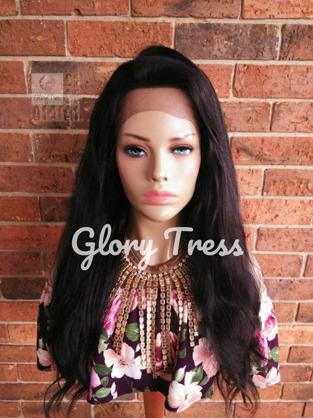 Black Wavy Lace Front Wig 100% Brazilian Virgin Human Hair Wig  Glory Tress Wigs Free Parting Closure - SABBATH