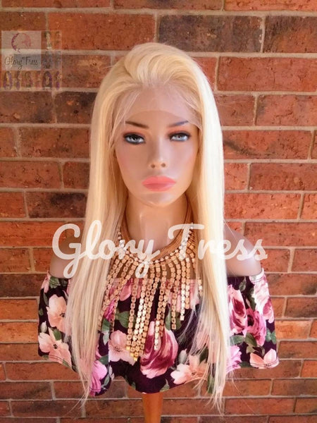 Blonde Lace Front Wig, Wigs, Human Hair Wig, 100% Brazilian Remy Wig, 613 Blonde, 13x4 Free Parting, 10"-24" Custom Wig// FERVENT2
