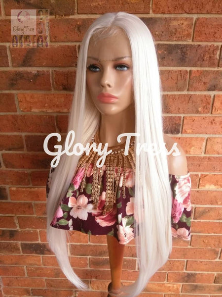 24" Lace Front Wig #60 White Blonde Wig For White Women Platinum Blonde Wig Straight Blonde Wig Glory Tress Wigs Free Parting Wig - PURITY