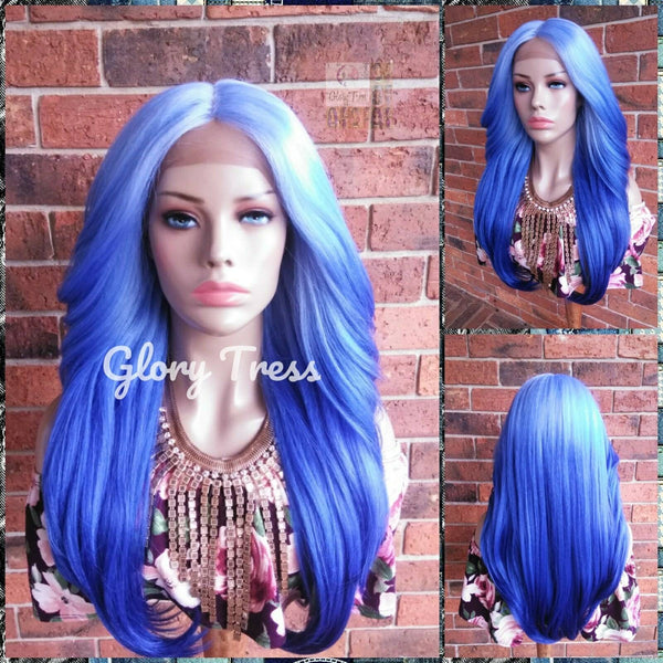 Ombre Blue Wig, Long Loose Curly Lace Front Wig, Yaki Texture, Glory Tress Wig, ON SALE // GLADNESS