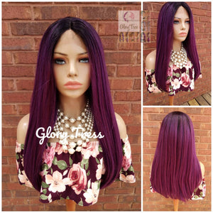Lace Front Wig - Purple Wig - Glory Tress -  Straight Wig - Ombre Wig, Wigs, Ombre Purple Wig - DECLARE