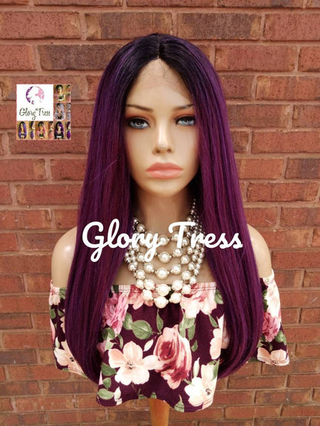 Lace Front Wig - Purple Wig - Glory Tress -  Straight Wig - Ombre Wig, Wigs, Ombre Purple Wig - DECLARE