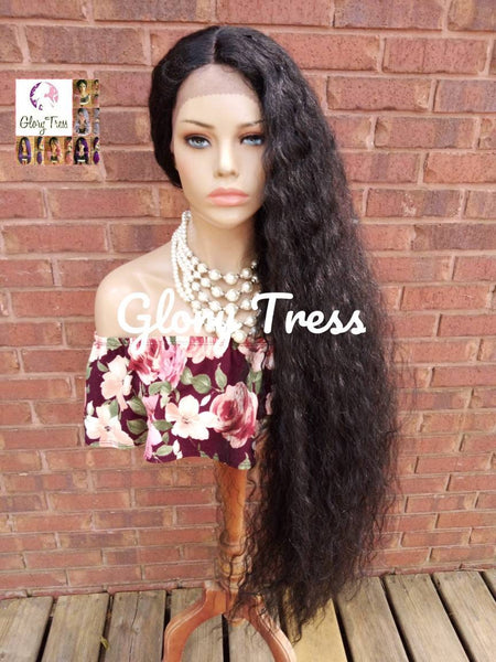 Long Wavy Lace Front Wig - Wig - Black Wavy Wig - Glory Tress - African American Wig - Heat Safe // DELIVER