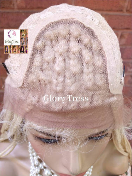 49" Braided Lace Front Wig, African American Wig, Blonde Braided Wig , 4x4 Free Parting, Glory Tress Wigs, On Sale / BELOVED4