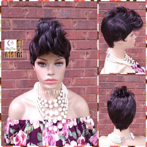 Wig, Pixie Cut Wig, Mohawk Wig, Glory Tress, Brown Wig,  Mohawk Wig, Full Cap Wig, Short Razor Cut Wig, On Sale // REPENT