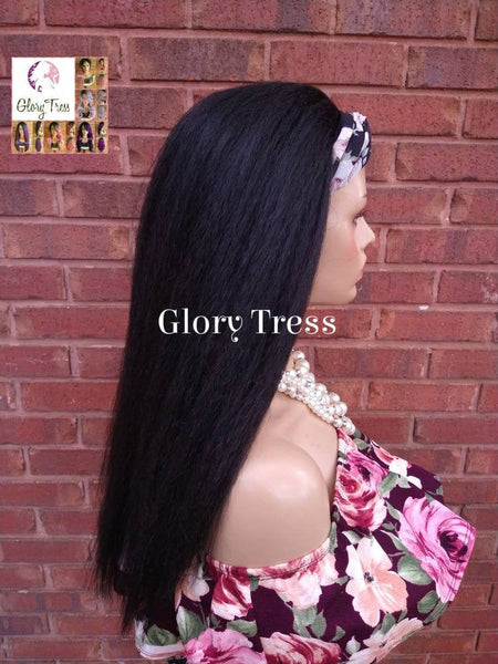 Headband Half Wig -  Yaki Straight Half Wig - Beginner  Friendly Wig, Glory Tress Wigs - African American Wig // SECURE