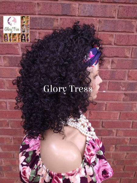 Headband Half Wig -  Kinky Curly Wig - Black Wig - Beginner Friendly Wig - Glory Tress Wigs - African American Wig // PROSPER