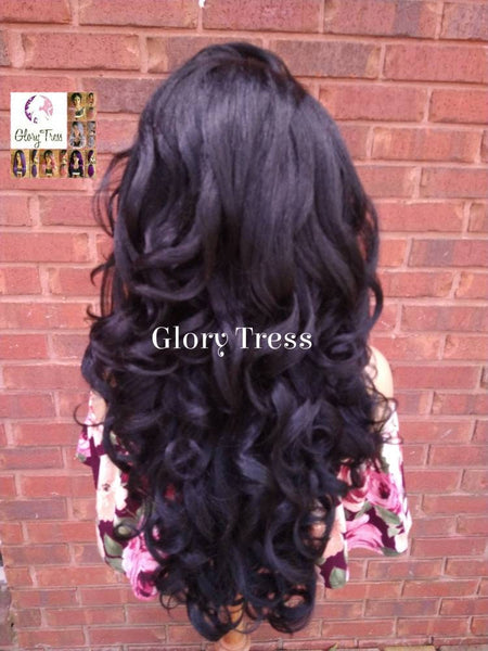 Lace Front Wig, Pre- Plucked, Curly Wig, Glory Tress, Yaki Texture, HD Transparent Lace, 13 x 6 Free Parting // Peaceful