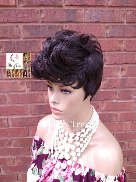 Wig, Pixie Cut Wig, Mohawk Wig, Glory Tress, Brown Wig,  Mohawk Wig, Full Cap Wig, Short Razor Cut Wig, On Sale // REPENT