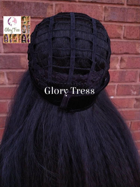 Headband Half Wig -  Yaki Straight Half Wig - Beginner  Friendly Wig, Glory Tress Wigs - African American Wig // SECURE