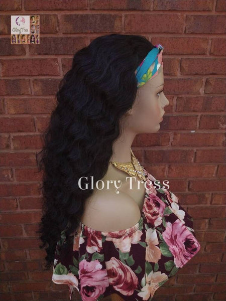 Headband Half Wig -  Wavy Wig - Black Wig - Beginner Friendly Wig - Glory Tress Wigs - African American Wig // HOPEFUL