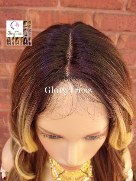 Wavy Lace Front Wig, Money Piece Highlights, Blonde Wig, Blonde Wig, Glory Tress, Wigs, Wig, Heat Safe, On Sale // Lily