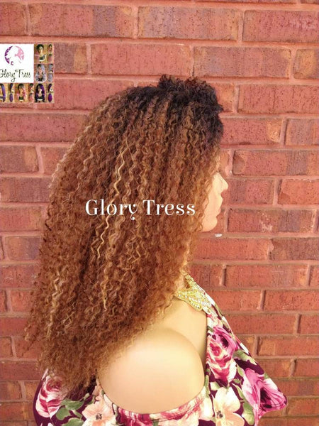 Half Wig -   Curly Half Wig - Ombre Blonde Wig - Beginner Friendly Wig - Glory Tress - African American Wig // TRUTH