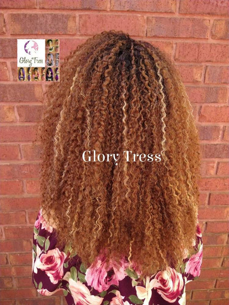 Half Wig -   Curly Half Wig - Ombre Blonde Wig - Beginner Friendly Wig - Glory Tress - African American Wig // TRUTH