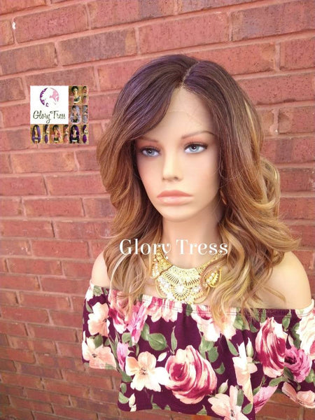 Wavy Lace Front Wig, Ombre Dark Ash Blonde Wig, Blonde Wig, Glory Tress, Wigs, Wig, Heat Safe, Ready To Ship  // REDEMPTION