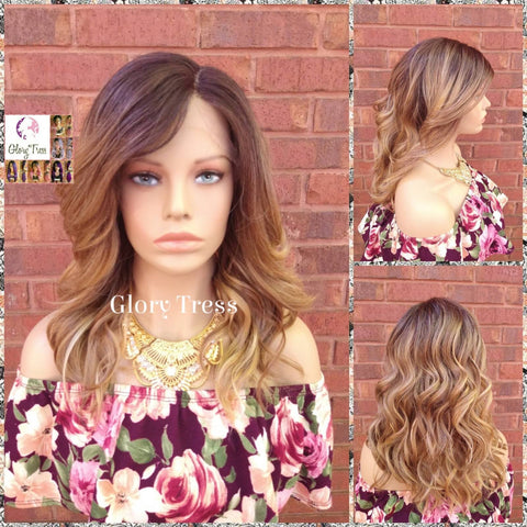 Wavy Lace Front Wig, Ombre Dark Ash Blonde Wig, Blonde Wig, Glory Tress, Wigs, Wig, Heat Safe, Ready To Ship  // REDEMPTION