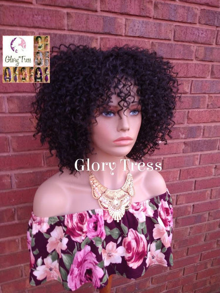 Wig, Curly Wig, Human Blended Wig, Curly Full Wig, Wig With Bangs, Glory Tress, African American Wig, Big Curly Wig, On Sale// BRILLIANT