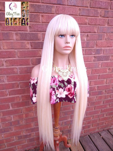 Extra Long Full Wig, Wig with China  Bangs, 613 Blonde Wig, Glory Tress Wigs, Ready To Ship // NOBLE