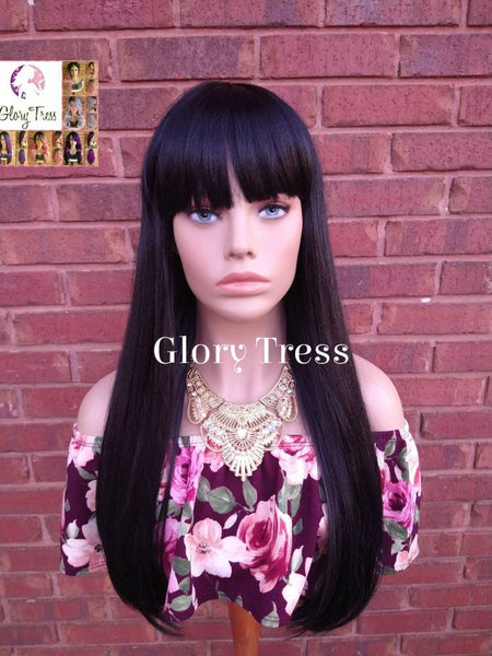 Black Full Wig, China Bang Wig, Long Black Wig, Glory Tress, On Sale// RAVEN