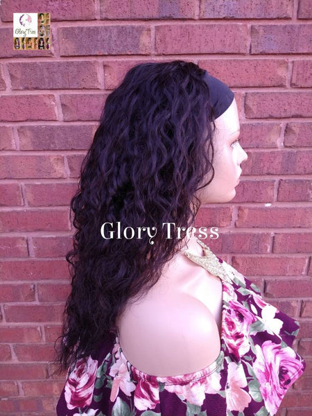 Headband Half Wig, 100% Human Remy Hair - Loose Wavy Wig - Black Wig - Glory Tress Wigs - African American Wig // ENDURANCE