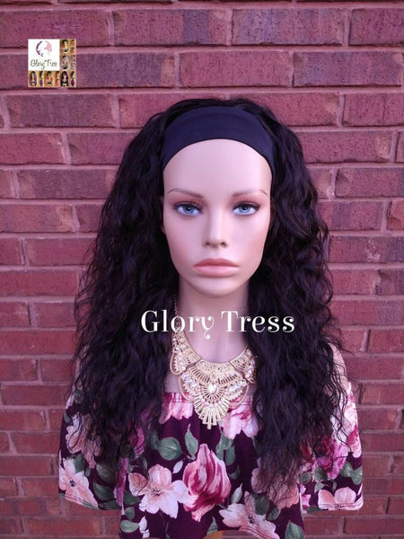 Headband Half Wig, 100% Human Remy Hair - Loose Wavy Wig - Black Wig - Glory Tress Wigs - African American Wig // ENDURANCE