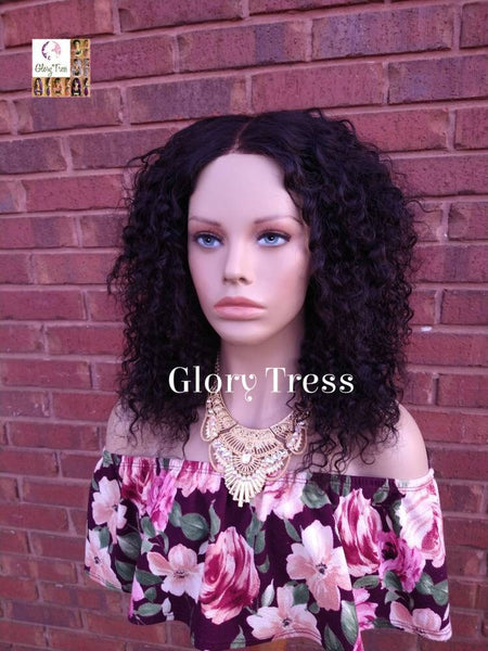 14" Black Wavy Lace Front Wig 100% Brazilian Remy Human Hair Wig For Black Women Alopecia Chemo Wig Glory Tress Wigs - LILY