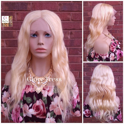 Wavy Blonde Lace Front Wig | 100% Brazilian Remy  Human Hair Wig | Glory Tress, Alopecia Chemo Wig, Affordable Wig, Hairloss / DIVINE