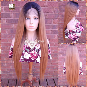 CLEARANCE // Lace Front Wig -  Ombre Auburn Wig - Glory Tress - African American Wig - Ombre Wig // POWER