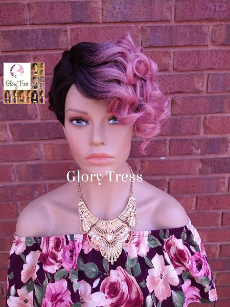 Short Wavy Pink Wig | Pixie Cut With Side Bangs | Glory Tress Wigs | Wigs For Hair Loss, Alopecia Chemo Wig //REVIVE