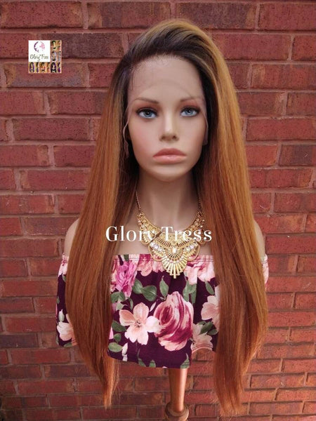 Lace Front Wig, Human Blended Wig, Glory Tress,  Straight Wig, Ombre Dark Blonde Wig, 13x6 Free Parting, Soft Swiss Lace, On Sale // NAOMI