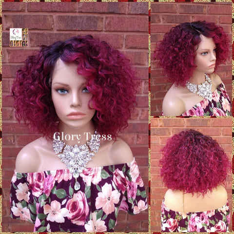 Lace Front Wig - Wavy Bob Wig - Wigs - Ombre Burgundy Wig - Glory Tress Wig - Bath And Beauty - African American Wig - NEW ARRIVAL - RUBIES