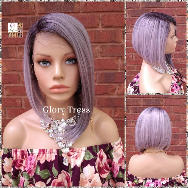 Bob Wig, Silver Bob Wig, Ombre Silver Wig, Straight Bob Lace Front Wig, Glory Tress // BEHOLD