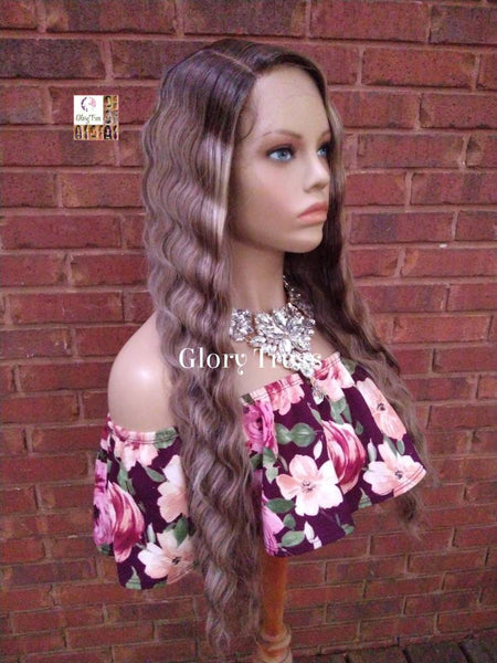 Wavy Lace Front Wig, Wavy Wig, Ombre Ash Blonde Wig, Blonde Wig,  Glory Tress, Wigs, Wig, New Arrival // YOU'RE BRILLIANT