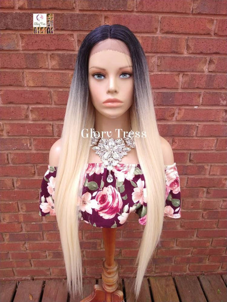 Lace Front Wig, Wigs, Glory Tress Wigs, Ombre 613 Platinum Blonde Wig, Lace Part, Ombre Blonde, READY To SHIP // LILY