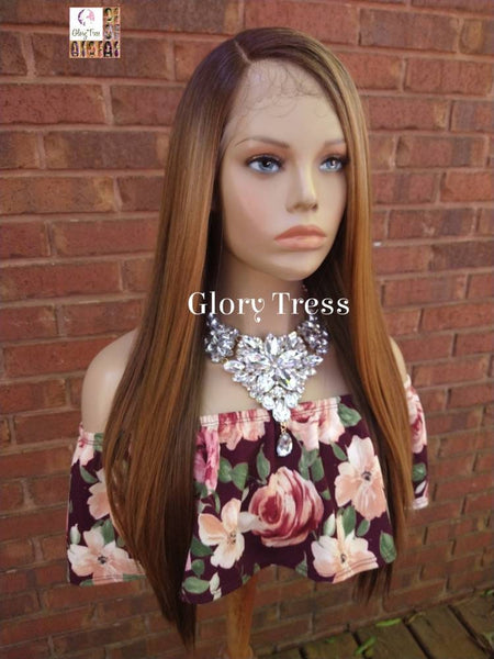 Lace Front Wig, Ombre Auburn/ Blonde Wig, Straight Wig, Blonde Wig, Glory Tress Wigs, Wigs, Wig, Heat Safe, On Sale // YOU'RE AWESOME