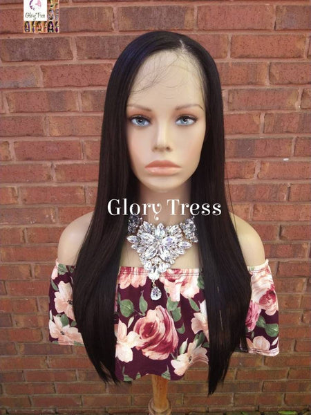 Straight Lace Front Wig, Straight Wig, Human Hair Blend Wig, Black Wig, 13 x 4 Free Parting// BELIEVE