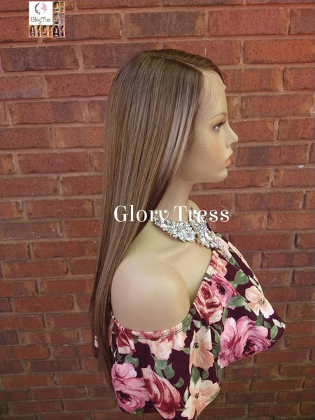 Lace Front Wig, Ombre Dark Ash Blonde Wig, Straight Wig, Blonde Wig, Glory Tress Wigs, Wigs, Wig, Heat Safe, On Sale  // YOU'RE AWESOME