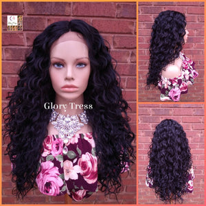 Long Black Curly Lace Front Wig | African American Wig | Glory Tress Wigs | Cheap Affordable Wig // MERRY