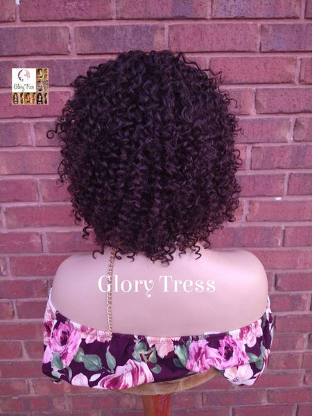 Custom // Kinky Curly Full Cap Wig, 100% Remy Human Hair, Dark Brown Afro Wig, African American Wig // EDEN3