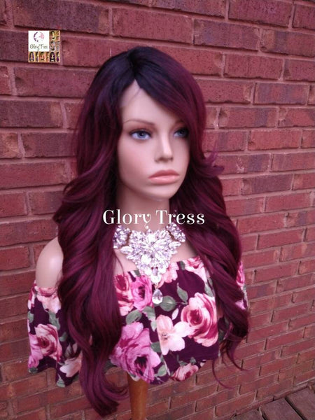 Lace Front Wig, Curly Wig, Glory Tress, Wavy Wig, Burgundy Wig, Dark Cherry Wig, Glory Tress, NEW ARRIVAL // ROSE
